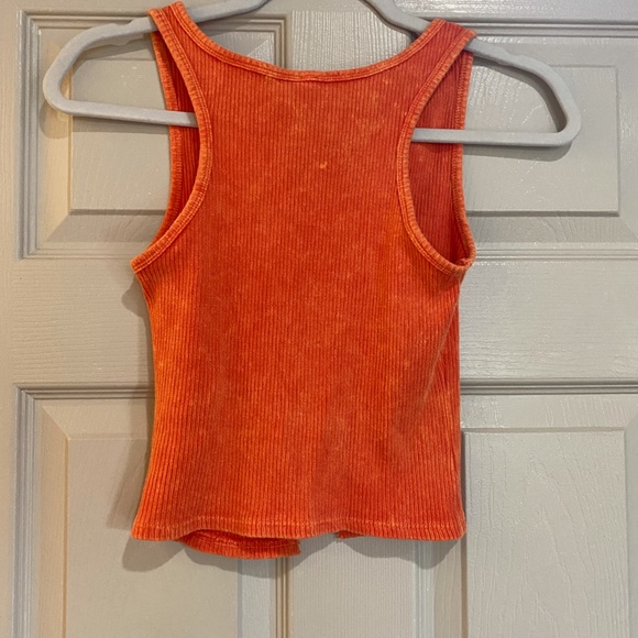 orange ribbed tank - Picture 2 of 2